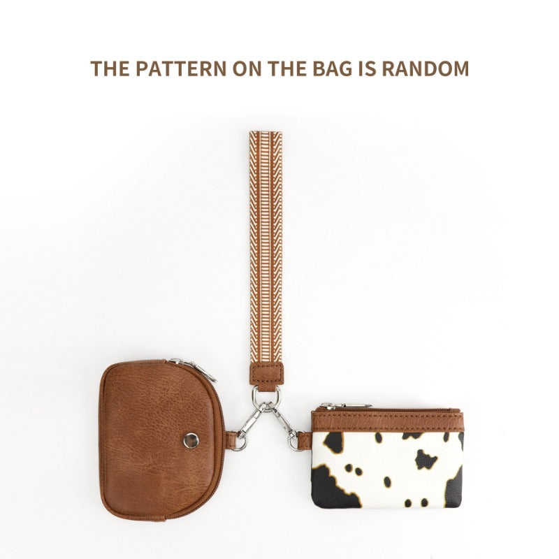 Wholesale Multifunctional Fashion Women's Wristlet Portable Simple Bank Card Mini Cow PU Wallet